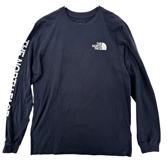 The North Face Shirt Mens Large Blue Long Sleeve TNF Sleeve Hit Tee Graphic NWT - Picture 1 of 7